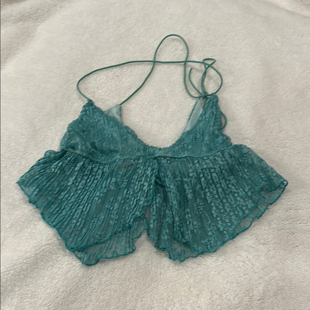 Teal Lace Tank Top